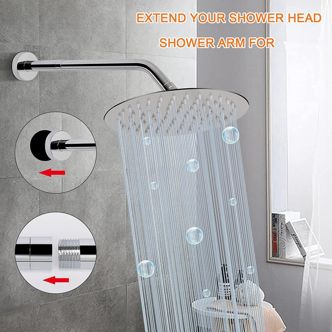 G1/2'' Duschkopf Verlängerung Chrom 20cm, Edelstahl Dusche verlängerungsrohr,Handbrause Verlängerung