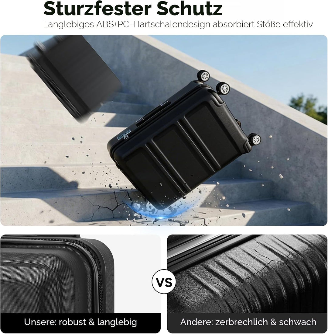 KONO Koffer &amp; Trolleys Mittelgross 24 Zoll Leicht ABS+PC Hartschalenkoffer mit TSA-Schloss Reisekoff
