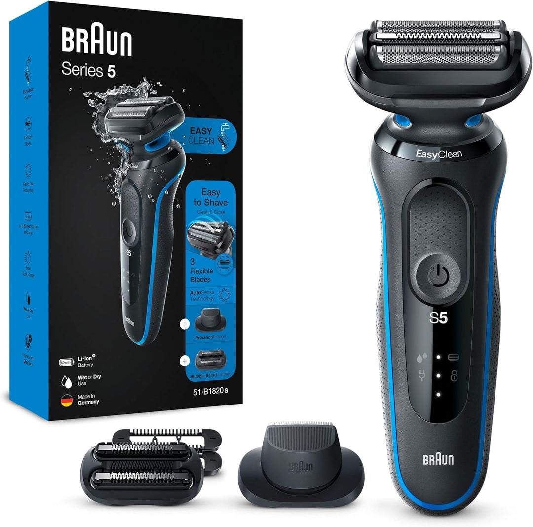 Braun Series 5 Elektrorasierer mit EasyClick Trimmer Aufsatz, Rasierer Herren Elektrisch, Präzisions