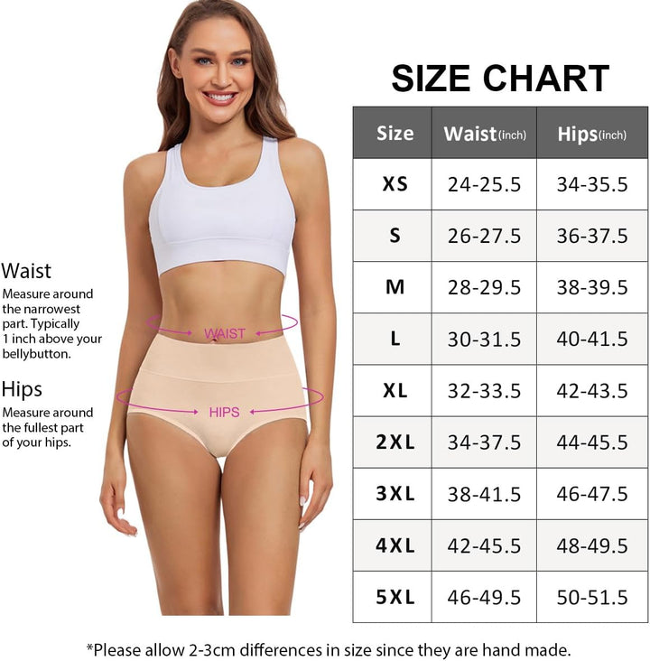 wirarpa Unterhosen Damen Baumwolle Frauen Unterwäsche Hohe Taille Slips Hoher Taillenslip 4er Pack X