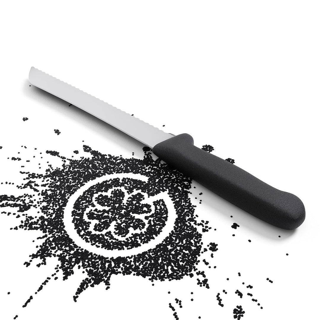 Giesser seit 1776 - Made in Germany - Brotmesser schwarz, Basic Black, Klinge 21 cm, Wellenschliff,