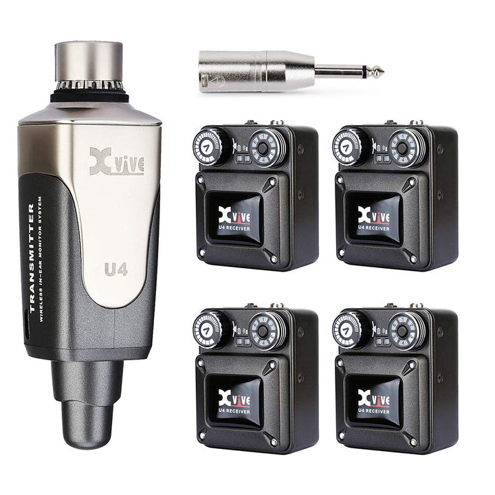 XVive U4 In-Ear Monitor Wireless System - Bundle, 1x Transmitter + 4X Receiver 2 Empfänger, 2 Empfän
