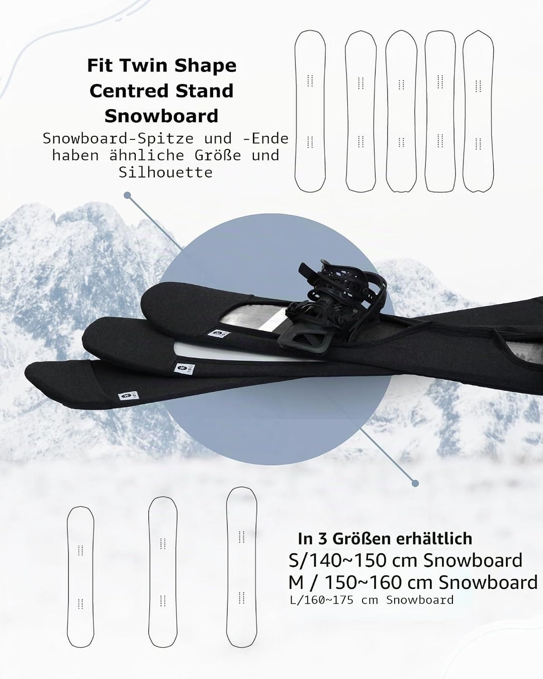 MONS Snowboard-Schutzhülle mit offener Bindung, M
