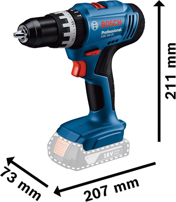 Bosch Professional 18V System Akku Schlagbohrschrauber GSB 18V-25 (max. Schrauben-Ø: 10 mm, inkl. 2x