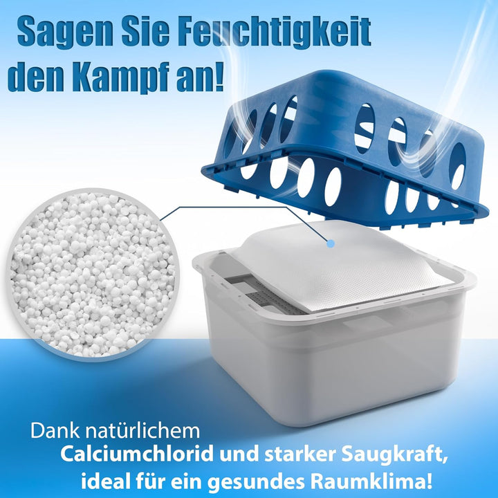 BigDean 5 Stück Luftentfeuchter + 10 Nachfüllpacks 400g – Raumentfeuchter nachfüllbar + wiederverwen