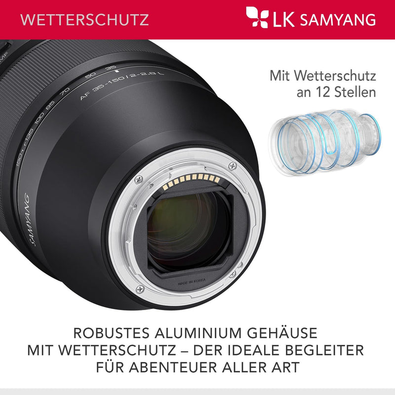 Samyang AF 35-150mm F2-2,8 für L-Mount Objektiv - Allround Zoomobjektiv mit Parfocal, Cinematic Vide