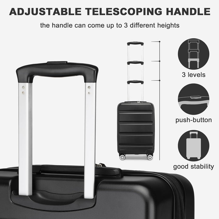 KONO Koffer Trolley Gross Erweiterbares Hartschalengepäck Leichte Koffer XL mit TSA-Schloss und 4 Do