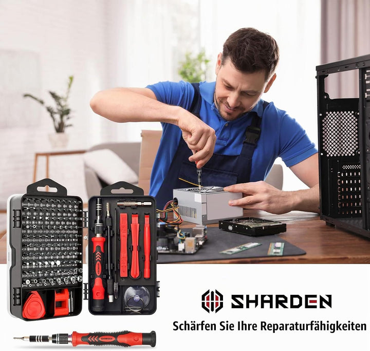 SHARDEN Feinmechaniker Schraubendreher Set, 122 in 1 Mini Präzisions Werkzeug Kit mit Torx T2 T5 T6