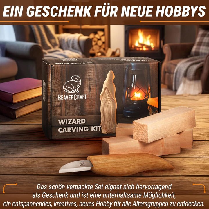 BeaverCraft, Holzschnitz-Set für die Anfänger – Hobby DIY Schnitzset für Erwachsene und Jugendliche