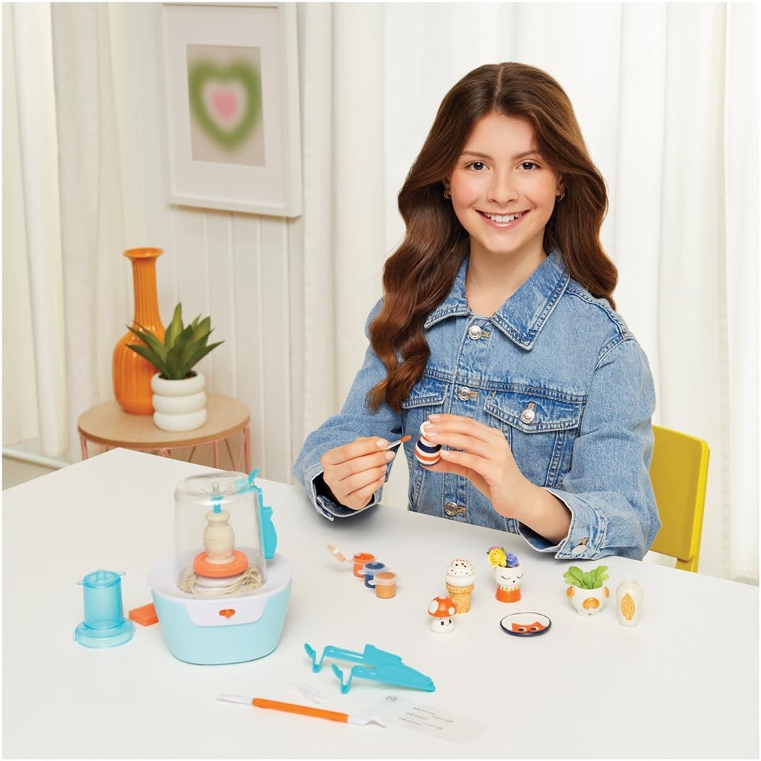 Make It Real 2901465 Mini Töpferstudio, DIY Töpferei Set und Modellier-Werkstatt für Kinder ab 8 Jah