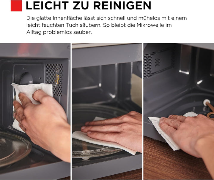 TOSHIBA Mikrowelle in spiegelndem Schwarz, 20 Liter, 800W, digitale Solo-Klein Mikrowelle mit 11 Lei