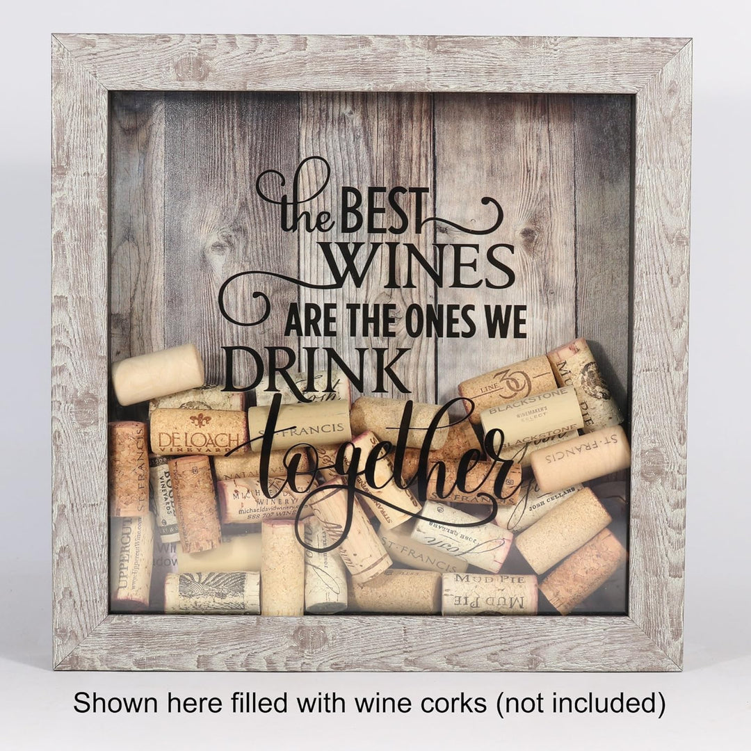 Lawrence Frames 10x10 Weathered Birch Shadow Box Wine Cork Holder 25,4 x 25,4 cm Weinkorkenhalter au