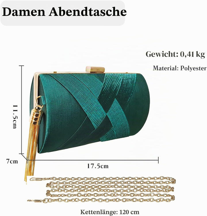 CORIOS Damen Clutch Tasche Abendtasche Fransen Kettentasche Tasche Luxurious Klein Umhängetasche Ele