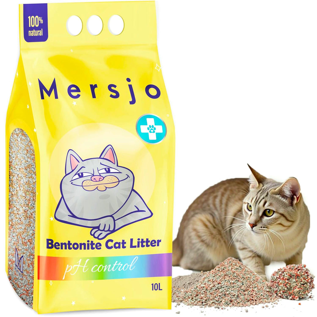 PH Control Bentonitstreu 10L – Natürliche Katzenstreu mit pH-Gesundheitsindikator, Staubfrei, Starke