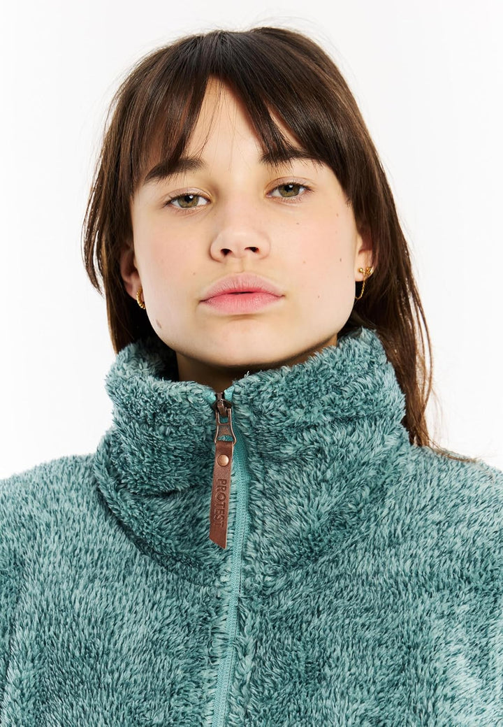 Protest Mädchen Oberteil Mit Durchgehendem Reissverschluss Riri JR 128 Glacial Blue, 128 Glacial Blu