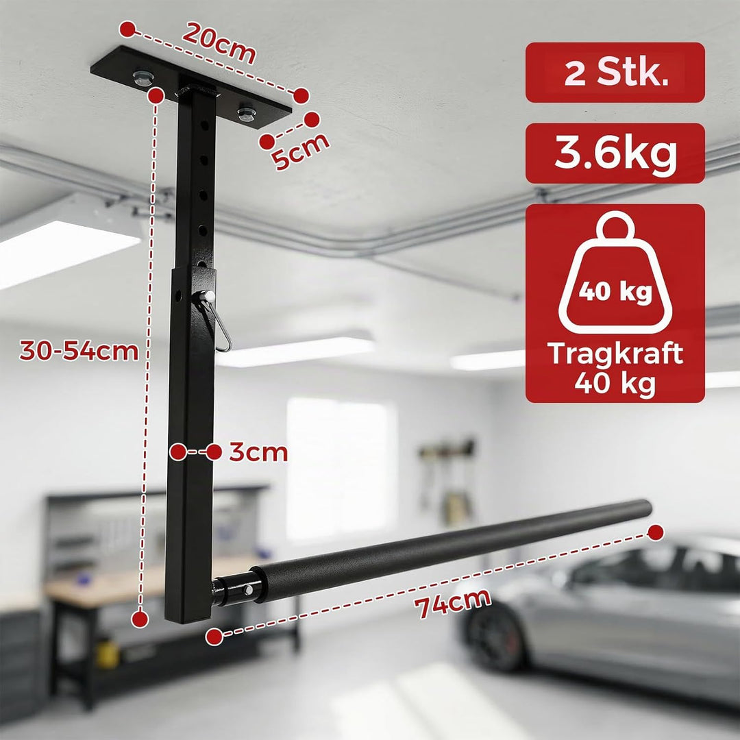 Deckenregal Hängeregal Höhenverstellbarer,2 Stück Verstellbares Überkopfleiterregal,dachbox wandhalt