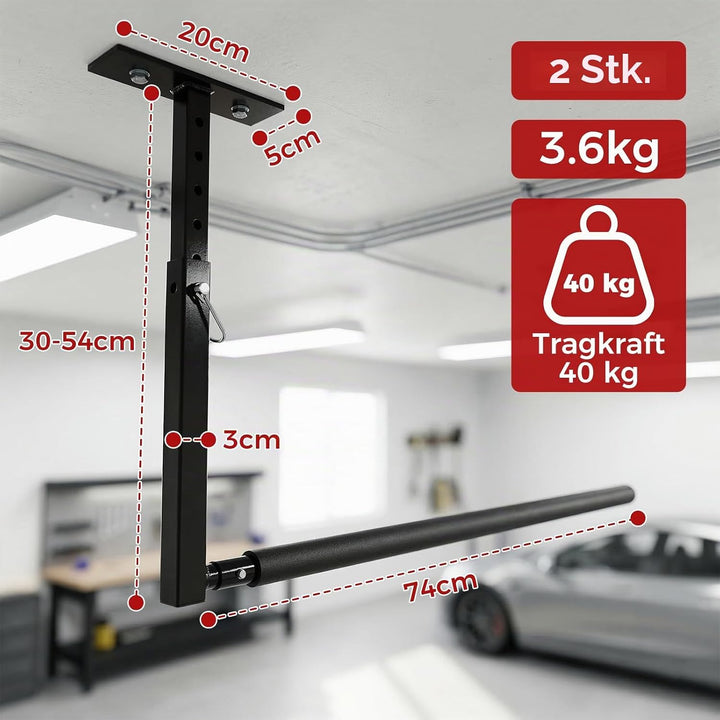 Deckenregal Hängeregal Höhenverstellbarer,2 Stück Verstellbares Überkopfleiterregal,dachbox wandhalt