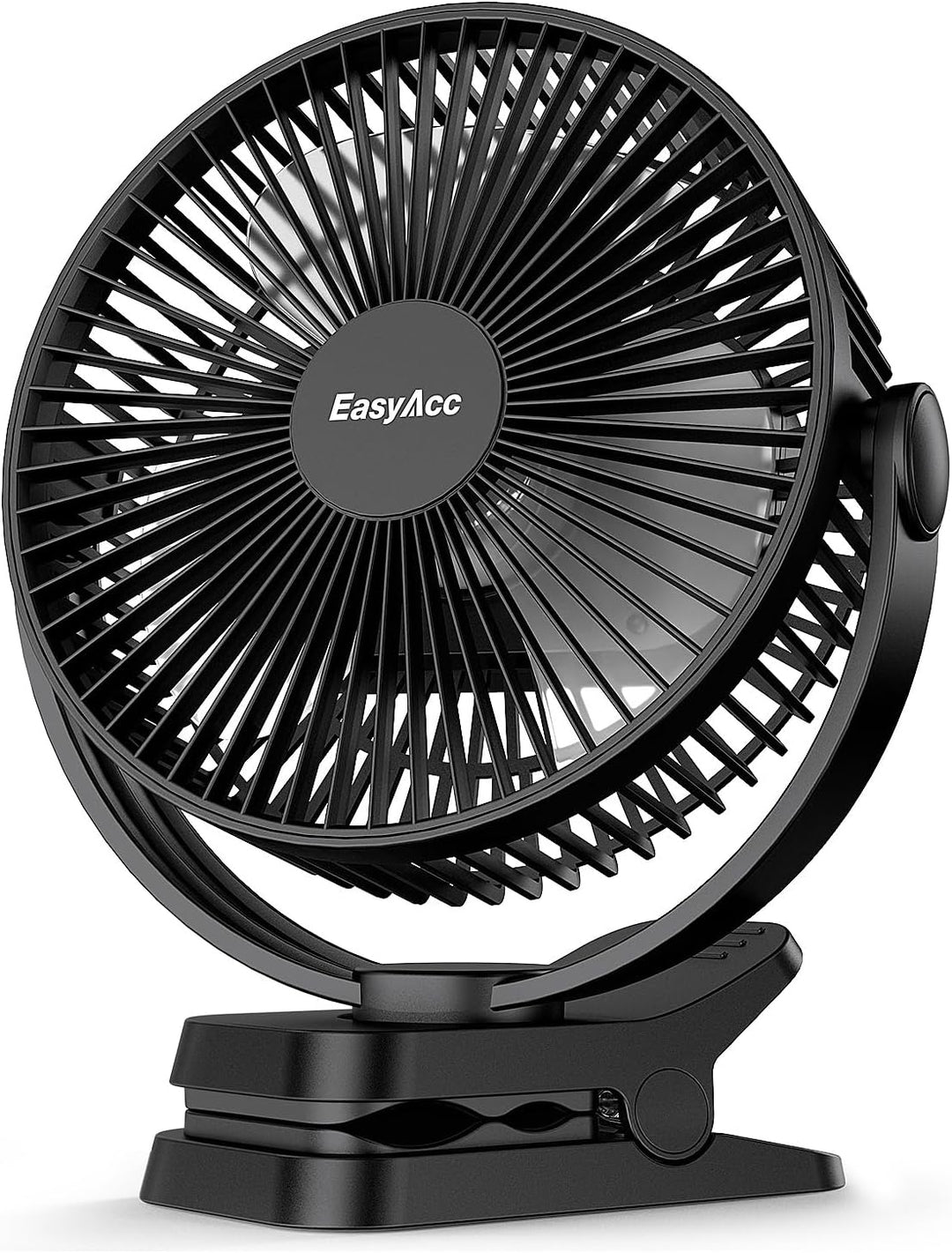 EasyAcc Ventilator mit Clip, 10000mAh USB-Ventilator, 3-in-1-Tischventilator mit 5 Geschwindigkeiten