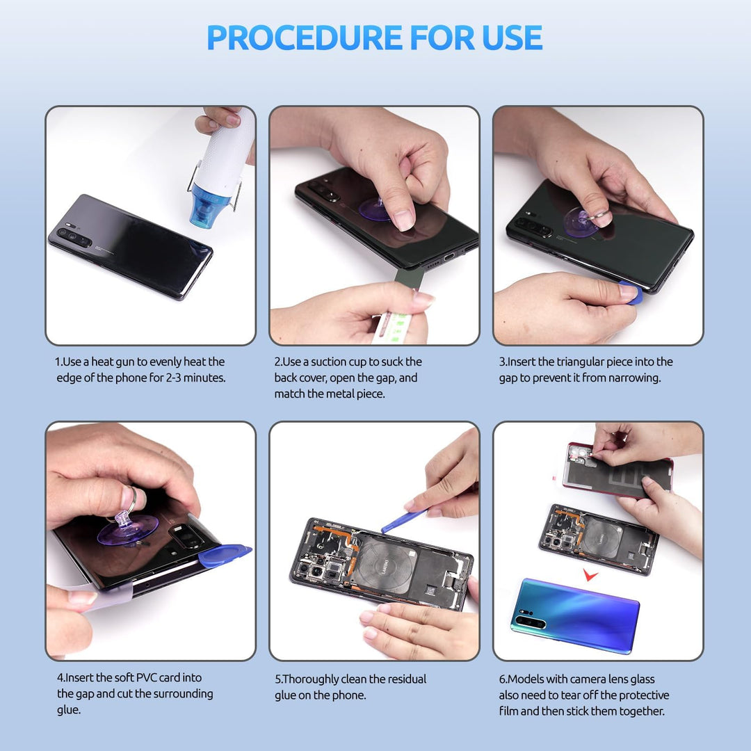 Eonpam Akkudeckel für Xiaomi Redmi Note 9 Pro Rückseite Glas Original Backcover Back Glas Ersatz mit