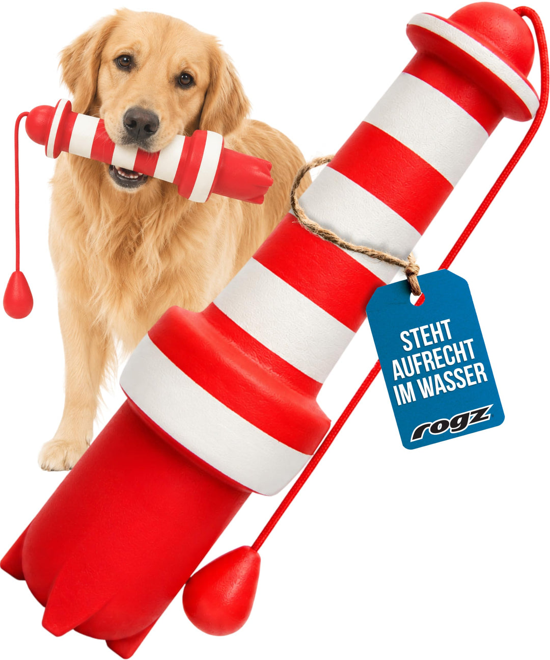 Rogz Leuchtturm Floating Hundespielzeug