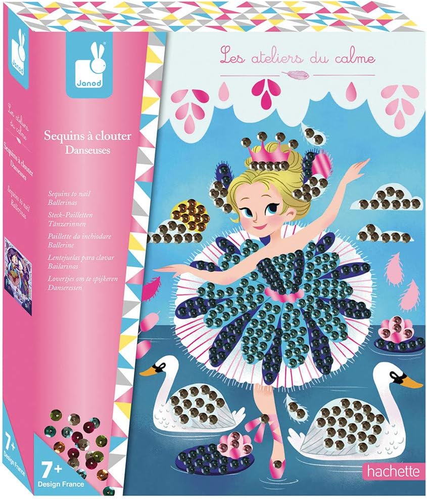 Janod Kreativ-Set Paillettenkarten Ballerina Zum Bekleben 2 Stck. Tänzer, Tänzer