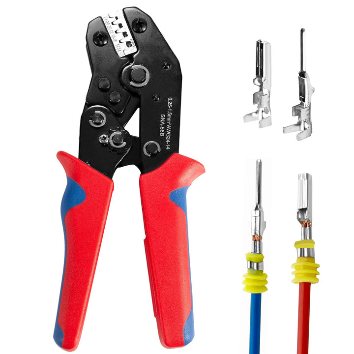Draht Crimpzange mit Ratsche, Amliber Ratsche Wire Crimper Tool für offene Zylinderklemmenverbinder,