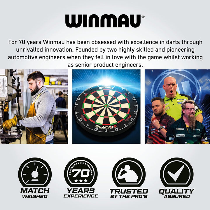 WINMAU Valhalla Profi Stahlspitze Wolfram Dartpfeile mit Flüge und Stiele (Wellen) 22g Steeltip, 22g