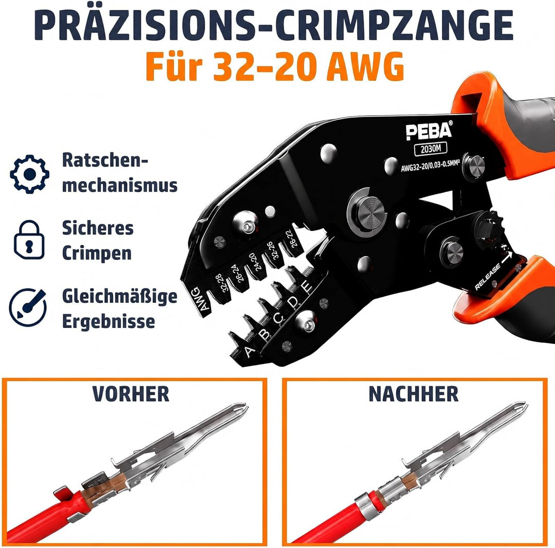 PEBA Micro-Fit 3.0 Crimpzangen Set für 2-10 Pin Kontakte | Präzisionszange für 2-reihige Micro-Fit 3