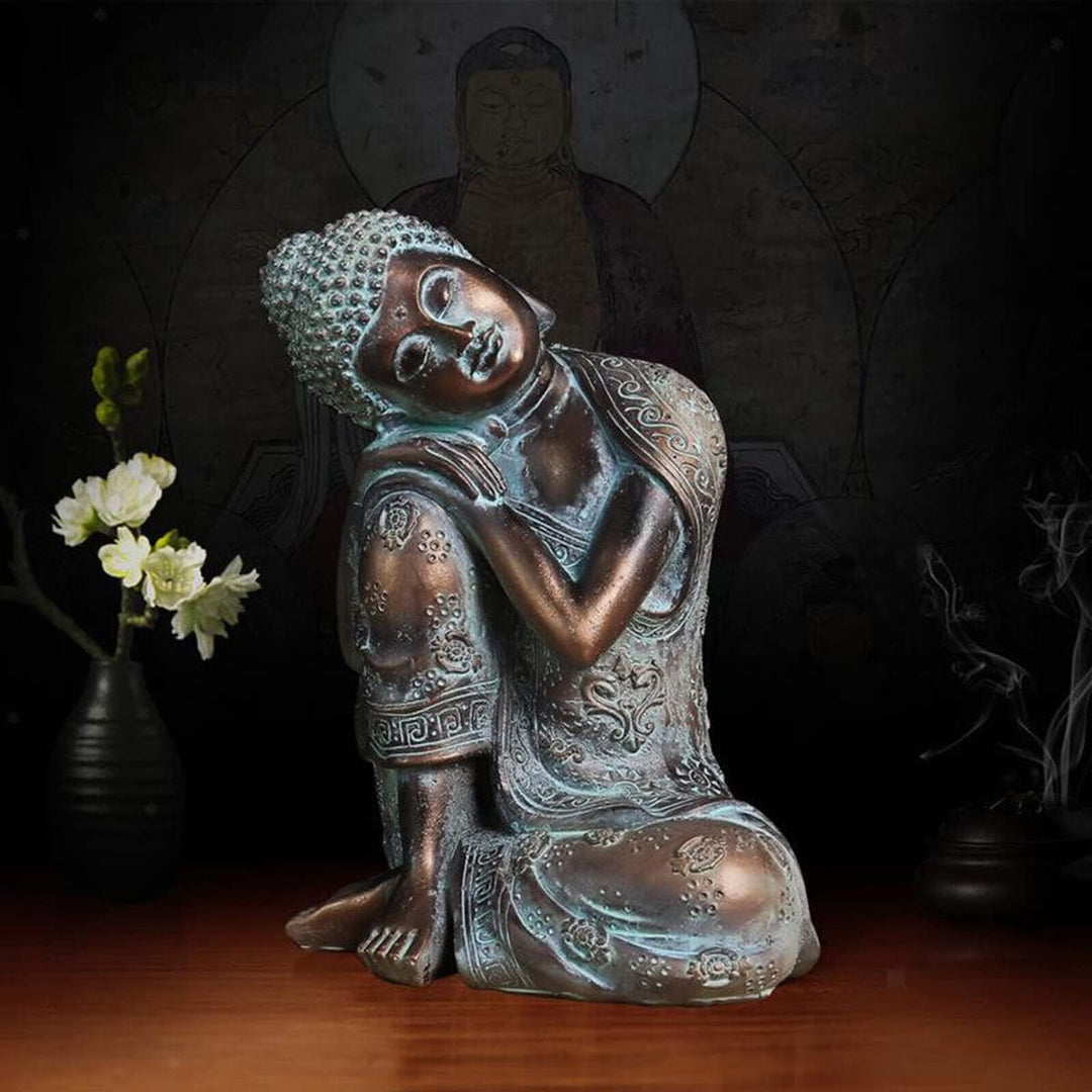 Vivi Idee schlafende Buddha Figur Statue Skulptur, Tischdeko Meditation Thailand, Deko Wohnzimmer Ba