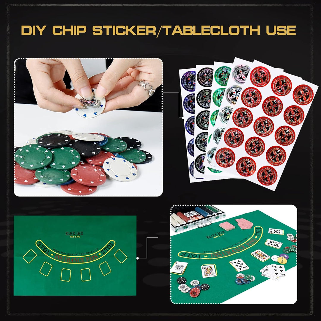 CCLIFE 360 PCS Pokerset Profi Pokerspiel inkl. Pokerkoffer Pokerdecks Dealer Button Poker Set Pokerc