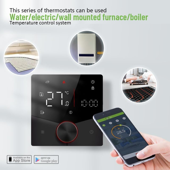 MincoHome Smart Knob Thermostat for Underfloor Electric Heating/Gas Boilers, Remote Voice Control Pr