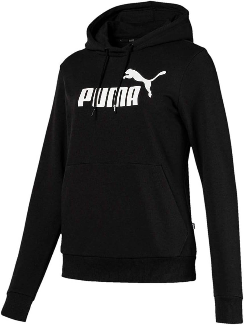 PUMA Damen Essentials Logo Fleece Hoodie M Cotton Black, M Cotton Black