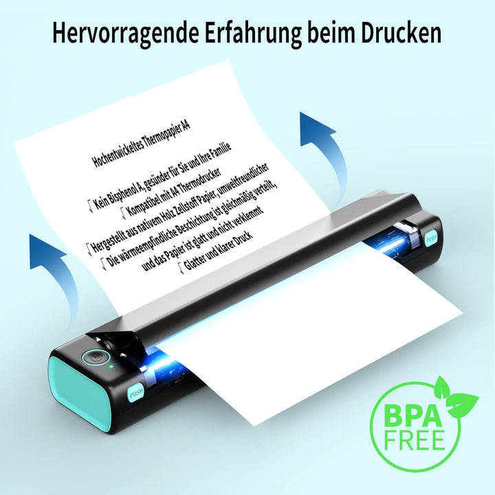 Thermopapier A4 für Tragbaren Drucker M08F/ M832/ Q302/M834, kompatibel mit Brother, Phomemo M08F, H