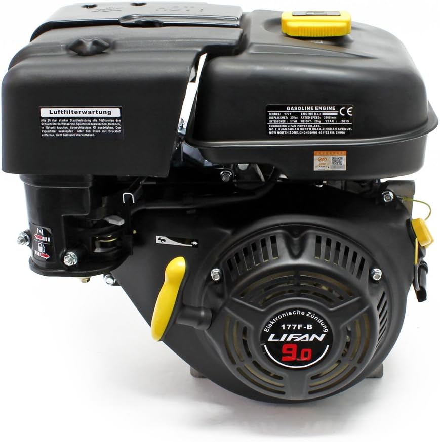 LIFAN 177 Benzinmotor 6,6kW (9PS) 4-Takt 25,4mm luftgekühlt 1 Zylinder Handstarter