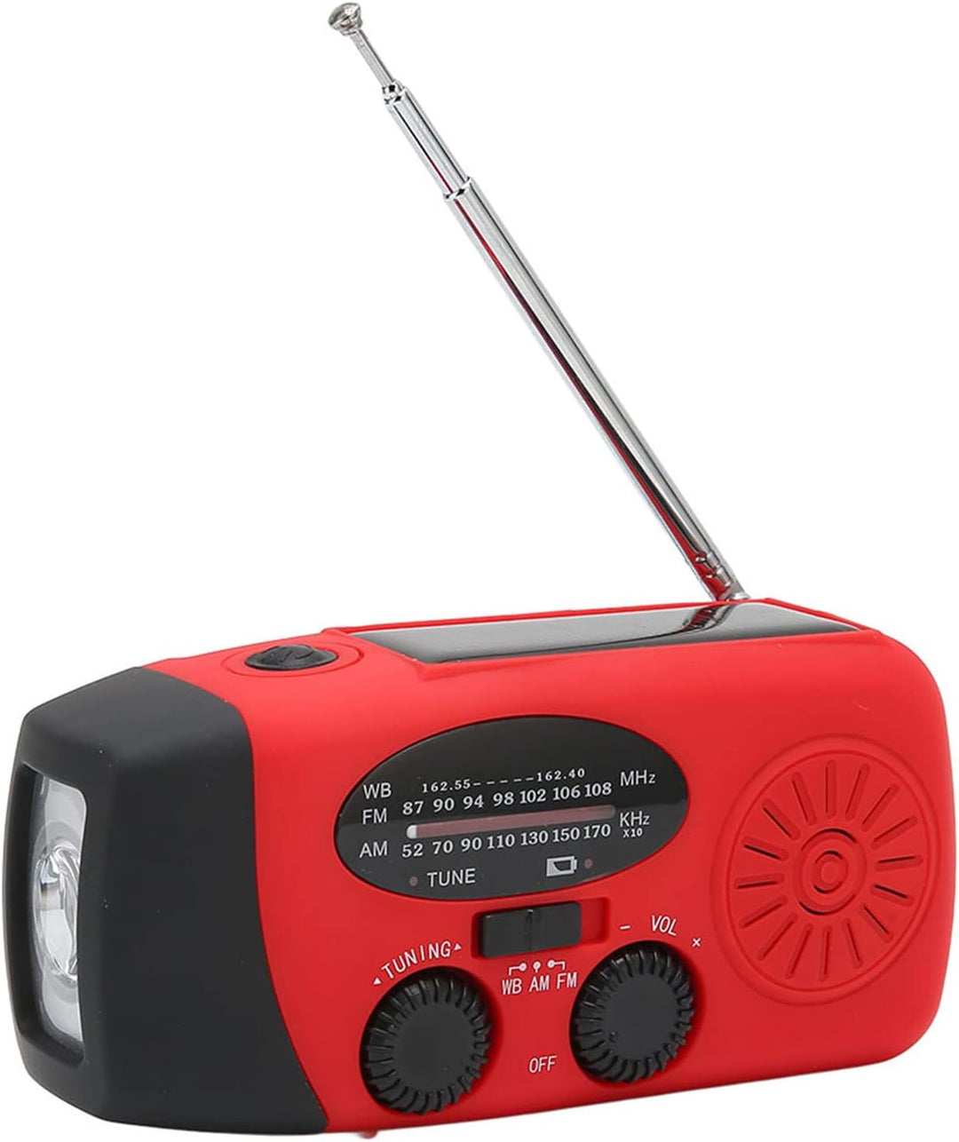 Elprico Aufziehbares Solarradio, AM/FM/WB-Wetterradio Notfall-Solar-Handkurbel-Dynamo mit LED-Tasche