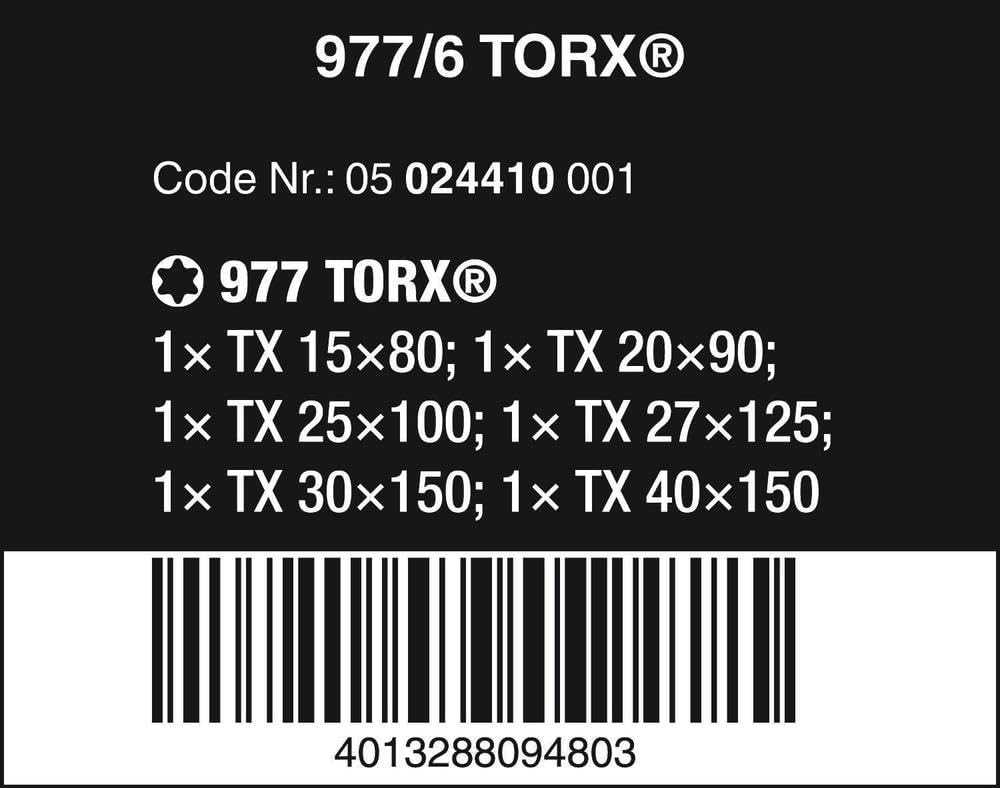 Wera 977/6 Torx Schraubendrehersatz Kraftform Wera: Der Schraubmeissel + Rack, 6-teilig, 05024410001