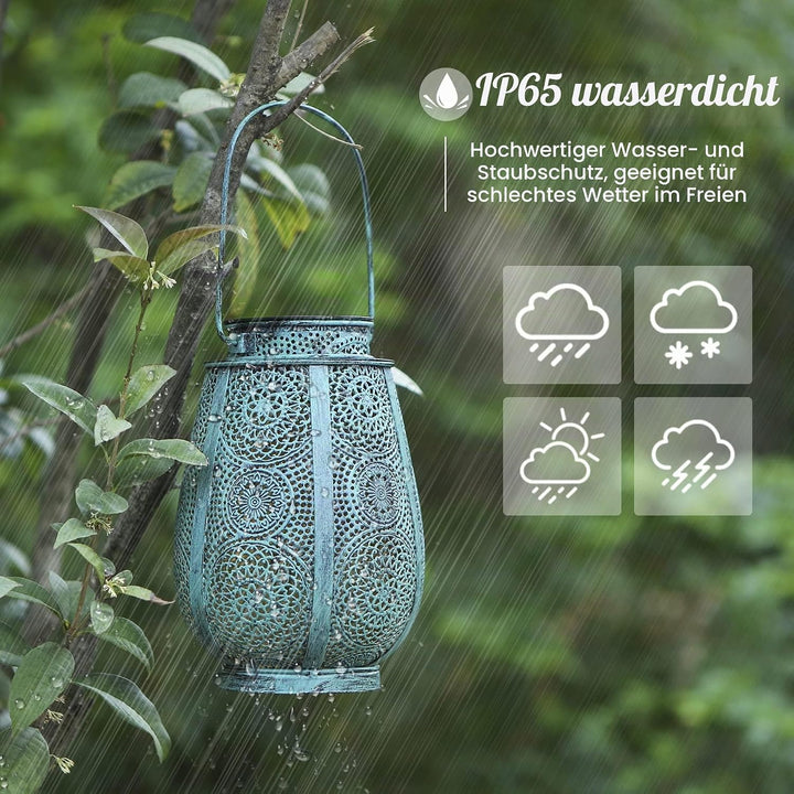 Solarlaterne für Aussen 2 Stück, Bonsery LED Solarlampen für aussen Hängend IP65 Wasserdicht, Vintag