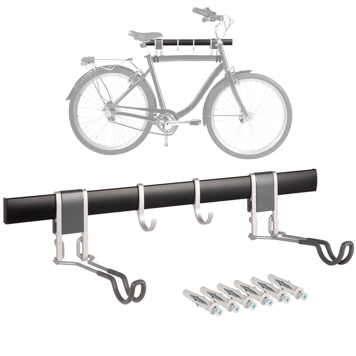 ONVAYA® Fahrrad-Wandhalterung | Horizontale Halterung für ein Fahrrad | Mit Klick-System | Haken für