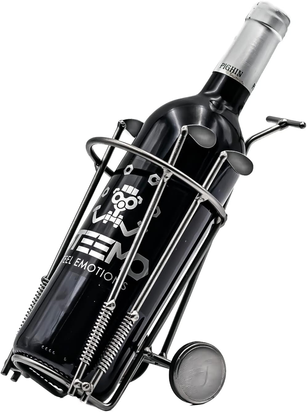 STEEMO Original Schraubenmännchen Weinflaschen-Halter Golftasche Golfbag - handgefertigter Weinhalte