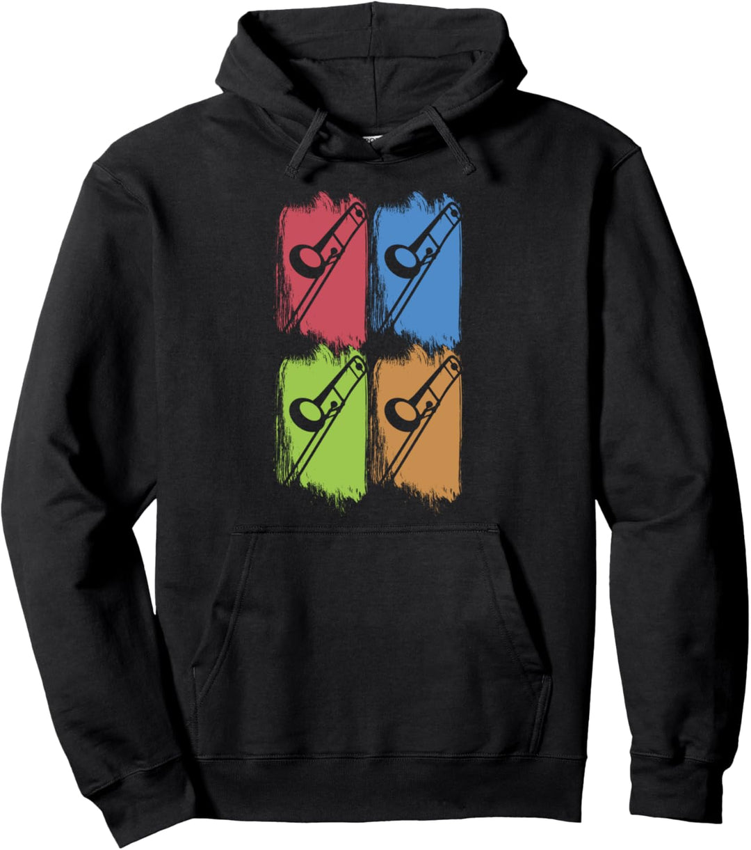 Orchester Blasmusiker Geschenk Pop Art Posaune Pullover Hoodie