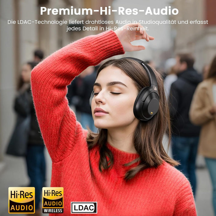 Riibox Y7Pro kabelloser Bluetooth Over-Ear-Kopfhörer mit Hybrid Active Noise Cancelling, 100h Spielz