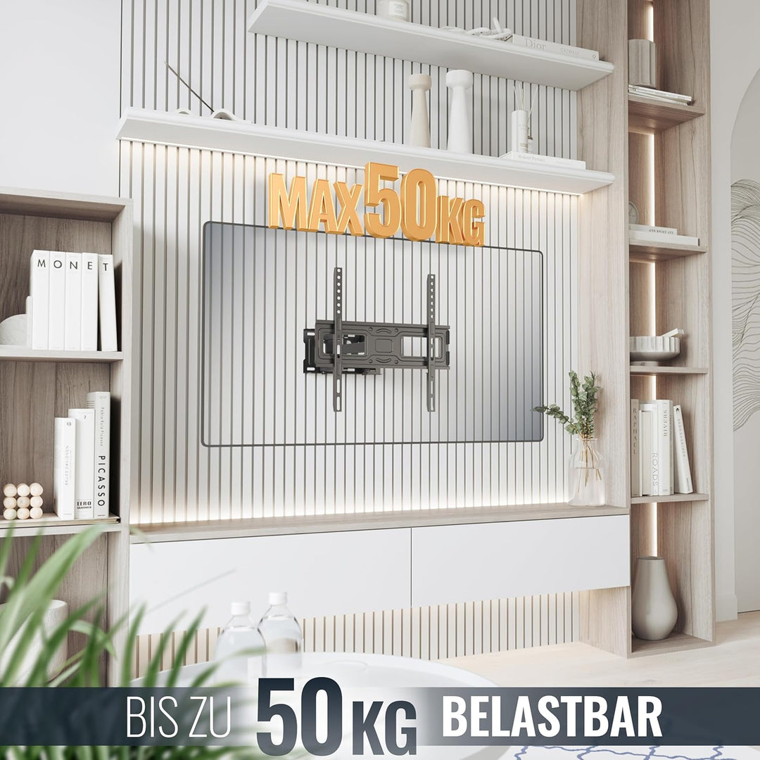 RICOO TV Wandhalterung Fernseher Schwenkbar Neigbar für 32-55 Zoll, Universal TV Halterung S5244, Fe