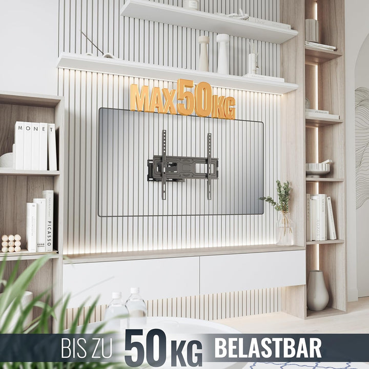 RICOO TV Wandhalterung Fernseher Schwenkbar Neigbar für 32-55 Zoll, Universal TV Halterung S5244, Fe