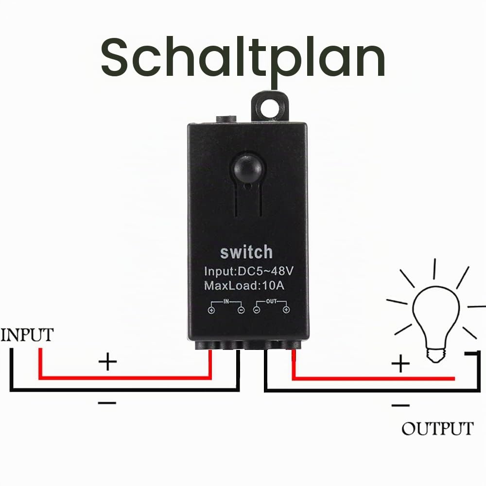dstfuy lichtschalter set funk,2 Wege Mini Fernschalter,DC 5V/12V/24V/48/10A Wireless Lichtschalter F