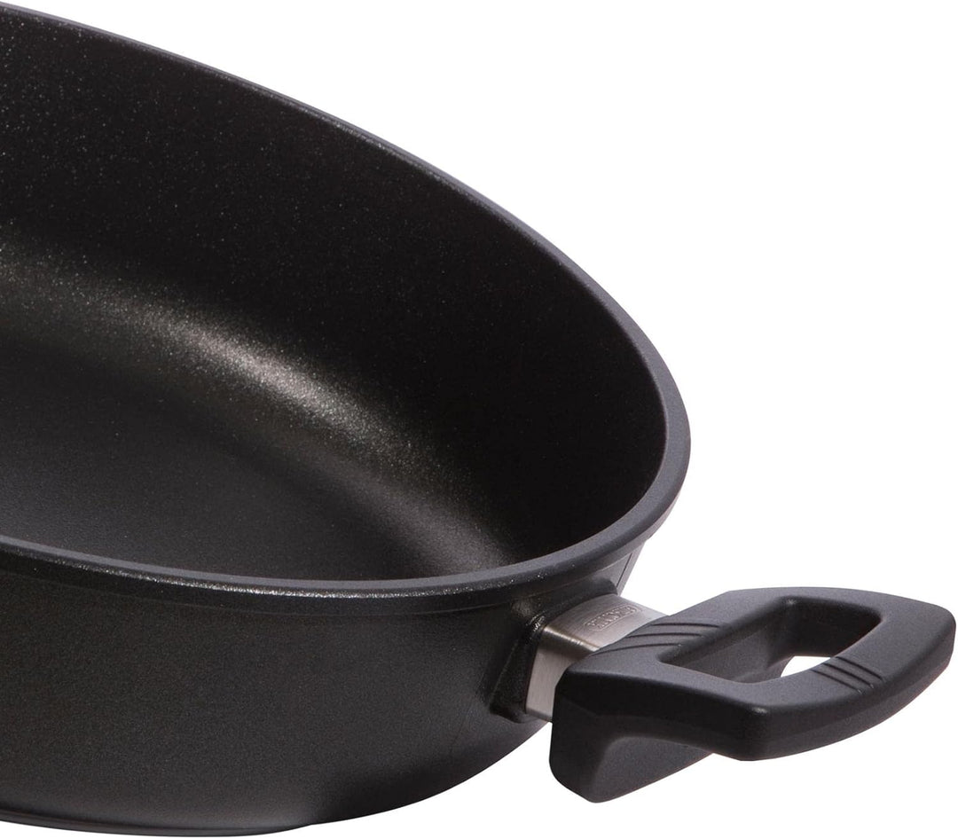 Eurloux Guss-Kasserolle Induktion Ø24 cm - Flache runde Universal Bratenkasserolle 3 Liter mit Besch