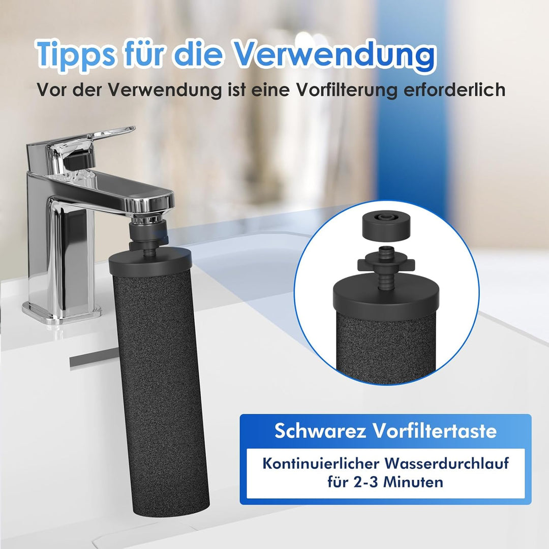 Purewell BB8-Schwarz Ersatz Reinigung Elements,2 Ersatzfilter für Wasseraufbereiter, kompatibel mit
