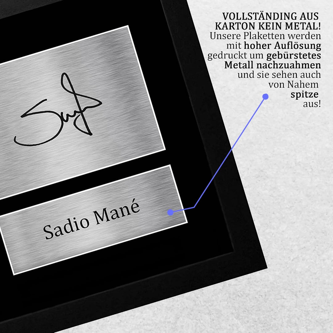 HWC Trading Sadio Mane A4 Gerahmte Signiert Gedruckt Autogramme Bild Druck-Fotoanzeige Geschenk Für