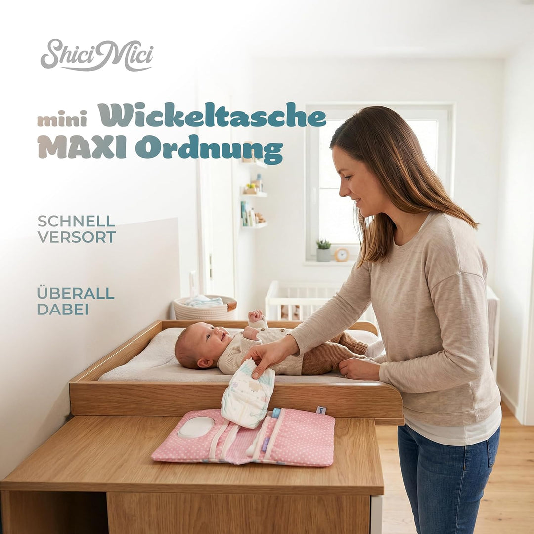 kleine Windeltasche für unterwegs | Wickeltisch Organizer | Wickeltasche Organizer | Baby Wickelorga