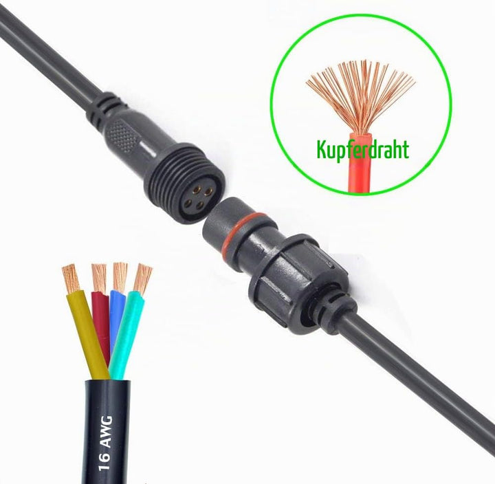 4pin Wasserdichte Anschlüsse,Male Female Plug LED Steckverbinder, 4Pin 4Core Waterproof IP68 Steckve