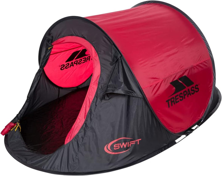 Trespass Swift Pop-Up-Zelt für 2 Personen F/S Red/Black, F/S Red/Black